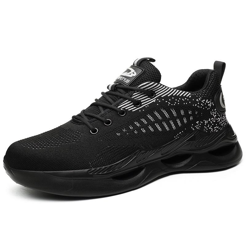 Flyknit Wear-Resistant Steel Toe Work Shoes - Men's Anti-Smash, Anti-Puncture, Soft Sole, Comfortable