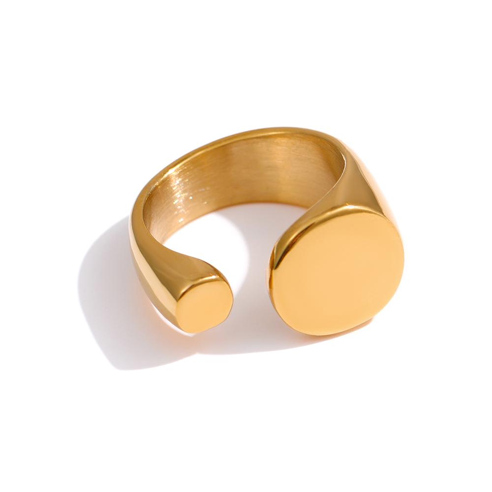 

Yhpup New Stainless Steel Geometric Ring Fashion Metal 18 K PVD Plated Golden Rope Ring Waterproof Jewelry Bijoux Femme Gift 7