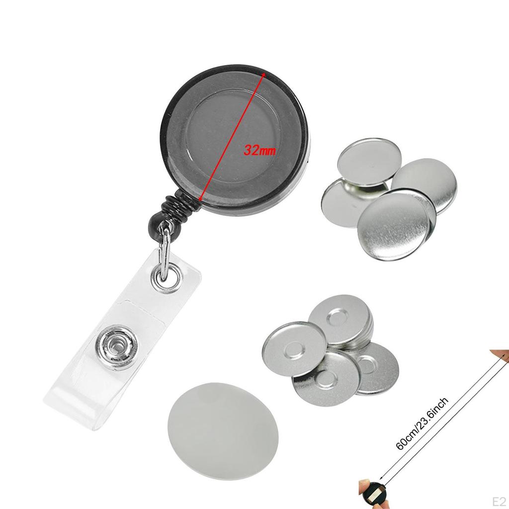 10 Pieces Retractable ID Holder Keyring DIY Buckle Portable Nurse Reel for Worker Teacher