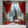 2 Pieces - Christmas tree pattern printed curtains   pole bag curtains   home decoration   room decoration