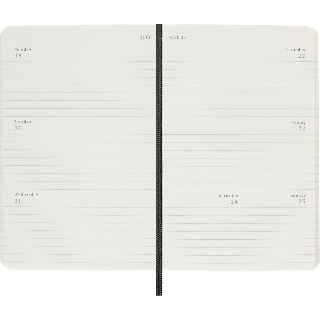 Weekly Horizontal Planner Moleskine 2027 Pocket Softcover Black 12 Month DSB12WH2Y27