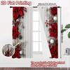 Flat Printing Curtain Christmas Poinsettia Elegance Digital Printed Polyester Drapes Festive Wall Decor Use Art Set Of 2 Made Washable