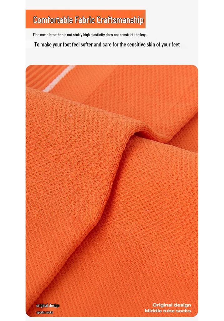 Renaissance Vibrant Orange Low-Pressure Yoga & Fitness Mid-Calf Socks