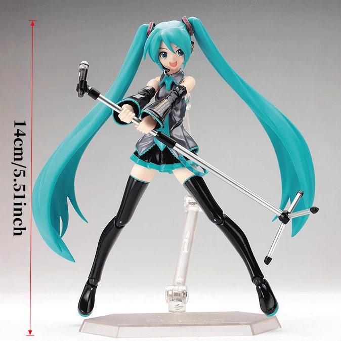 Hatsune Miku  New Anime Girl Figure Figma 014 Virtual Singer Miku Joint Movable Model Statue Toys Doll