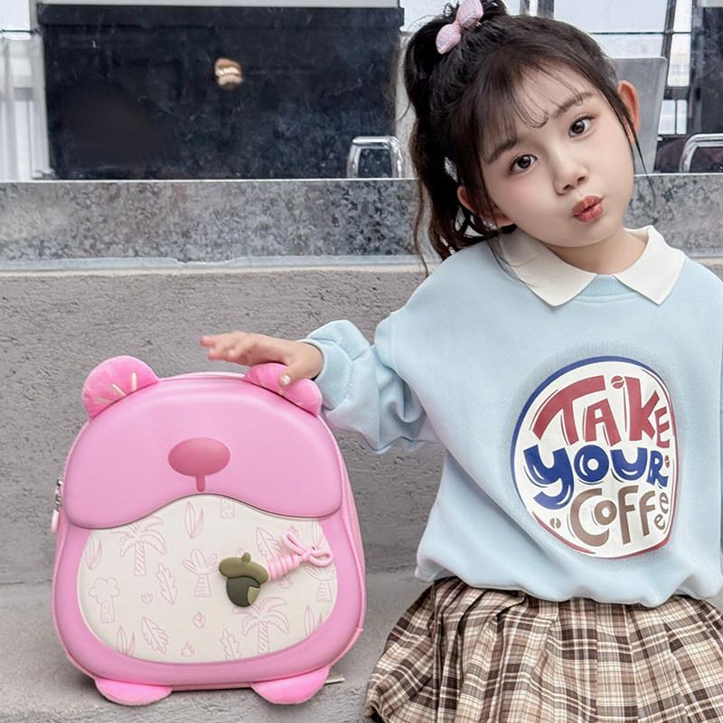 Cartoon Backpack Bear Kidss Hard Shell Schoolbag Fashionable Backpack Versatile