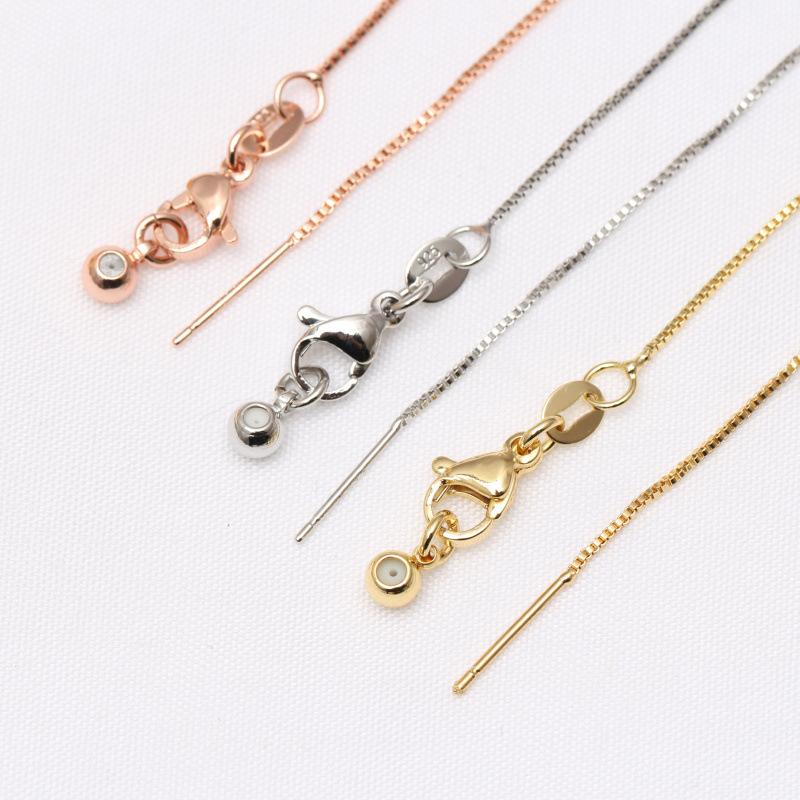 Diy Handmade 14K Bag Gold Color Retention, Chain Universal Chain Adjustment Box Chain Copper Plated Color Retention Necklace