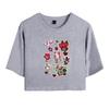 Tricou cu mânecă scurtă cu mânecă scurtă și cu gât rotund, cu imprimeu animat, elegant Hazbin Hotel, crop topuri sălbatice, casual, pentru vară