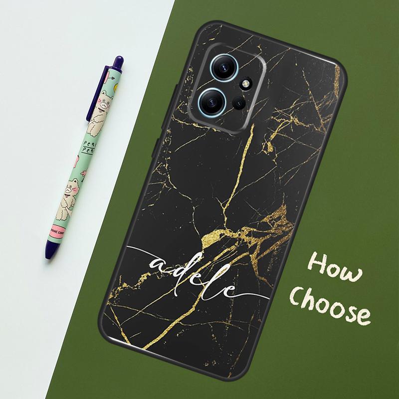 Personalised Marble Initials Name Case For Xiaomi Redmi Note 12 11 10 8 9 Pro 9S 10S 11S 12S Cover For Redmi 12 9C 10C 12C