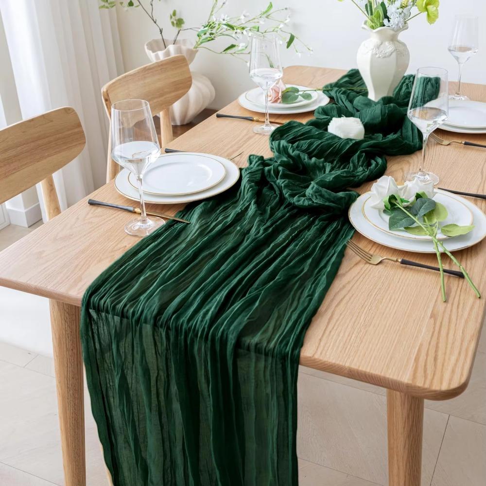 90x300cm Braune Käsetuch Tischläufer Boho Durchsichtige Tischdecke für Hochzeit Dusche Geburtstag Brautparty Heim Esstisch Dekoration
