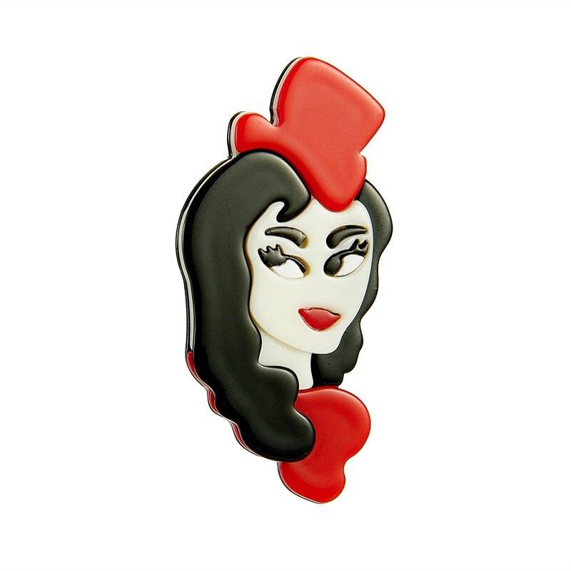 

Blucome 2023 Новая мода акриловая красная темпераментная брошь для девочек женская преувеличенная мультяшная милая брошь с лацканами ювелирные изделия подарок красный