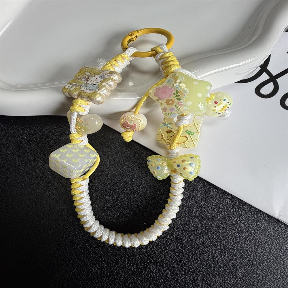 Cartoon Colorful Braided Phone Lanyard With Pvc Material For Keys Bag And Earbud Holder