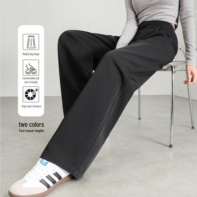 Women's Double Pleated Wide-Leg Trousers