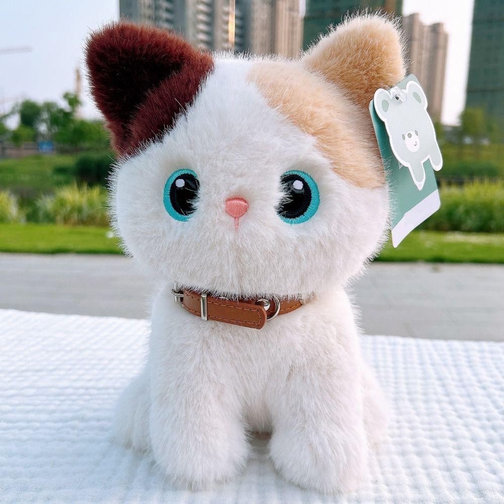 Sitting Pose Kitten Plush Toys Soft Fluffy Stuffed Cat Boys Girls Pet Cat Doll Kids Toy
