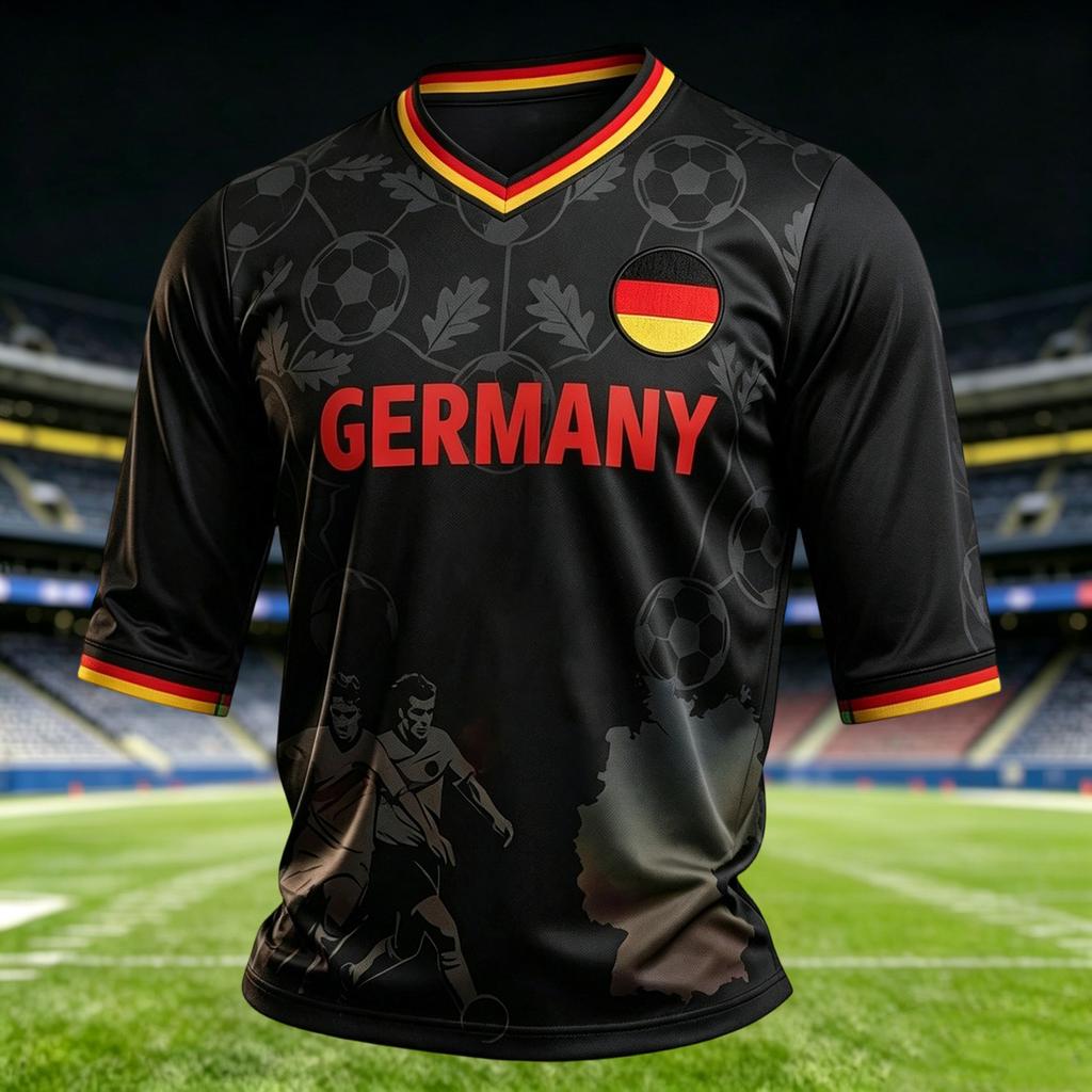 Men's Casual V Neck T Shirt Three Quarter Sleeve Top Soccer Inspired Graphic Print Lightweight Comfortable Fit