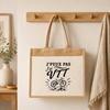 Sac Cabas - PLANETEE - J’peux pas j’ai VTT (minimaliste) - Toile de jute et coton - 21 L (43×33×21 cm) - Anses 65 cm