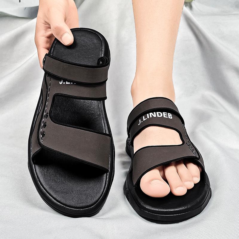 Leather Sandals Men's Casual Sports Driving Beach Slippers Summer Outdoor Wear Breathable Comfortable Driving License Dad Shoes