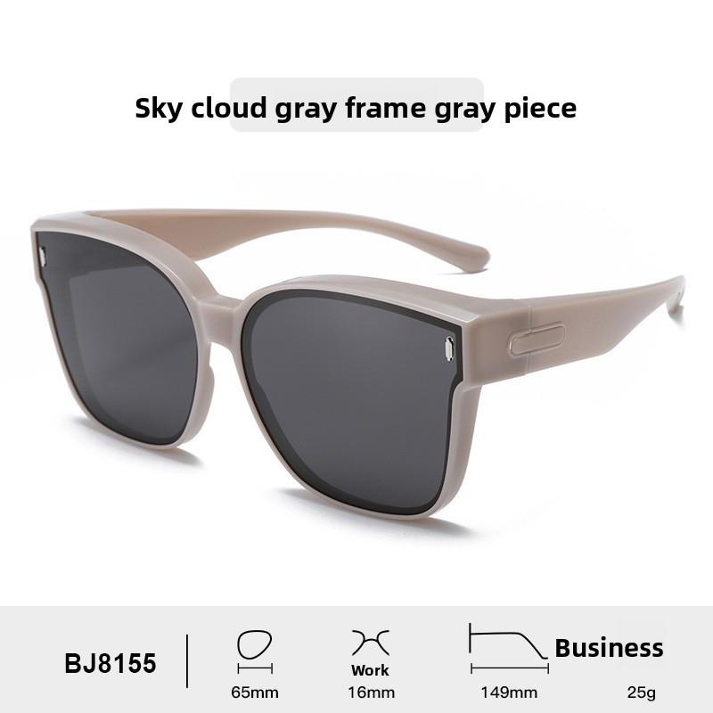 Polarized Tr90 Sunglasses For Men Women Uv400 Light Grey Sun Protection Driving Fashion