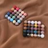 New 54color Matte Silk Scarf Hijab Magnet Brooch Strong Magnetic Buttons Round Shawl Dual-use Collar Clip Cufflinks