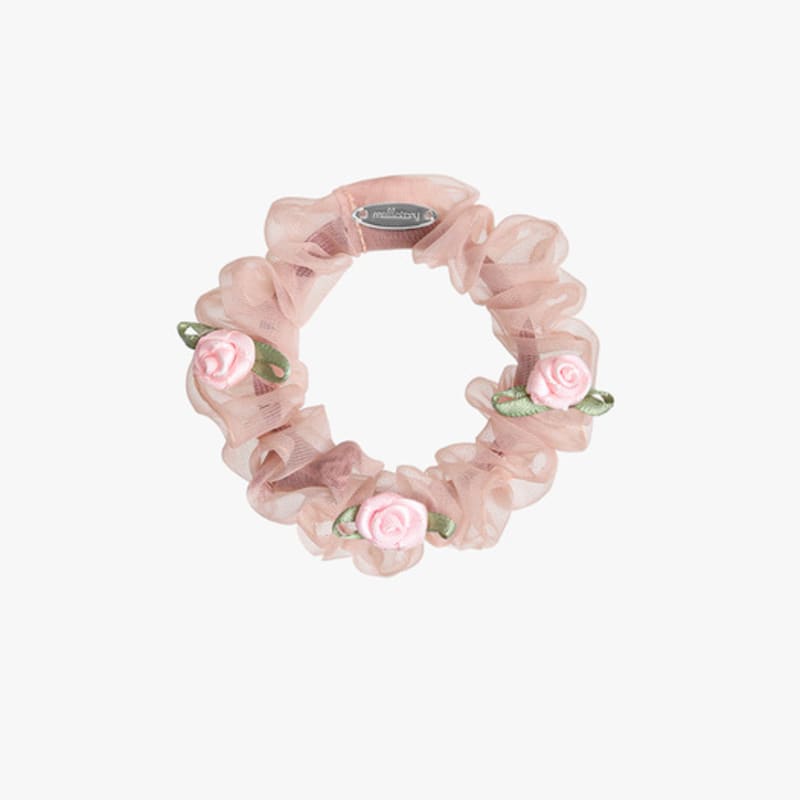 Mellotory Mini Rose See-through Scrunchie (light Pink)