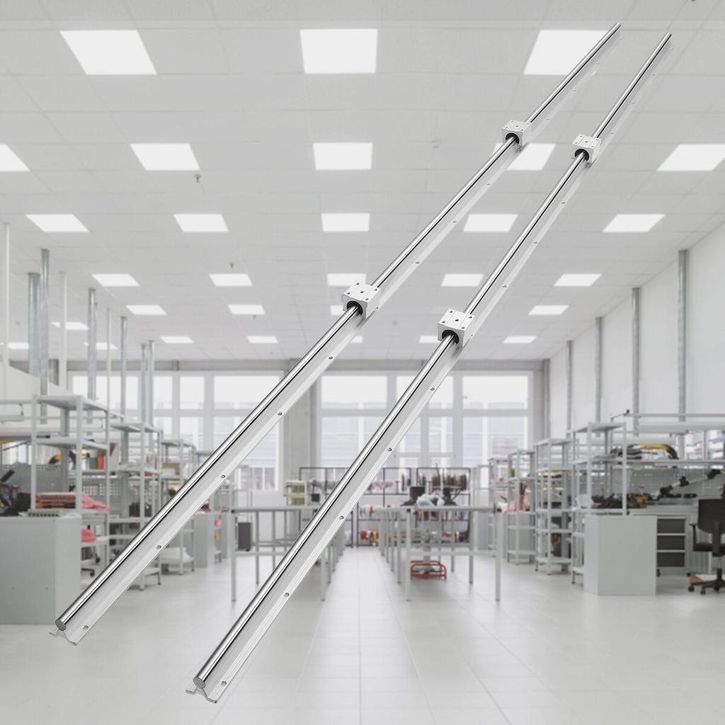 Linear Guide Rail Set, SBR16 2000mm, 2 PCS 78.7 in/2000 mm SBR16 Guide Rails and 4 PCS SBR16UU Slide Blocks, Linear Rails and Bearings Kit for