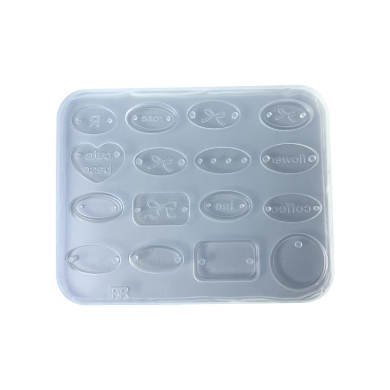 Flexible Silicone Jewelry Mold Epoxy Resin Mold with Holes for Earrings Pendants Decorative Keychains Making Mould