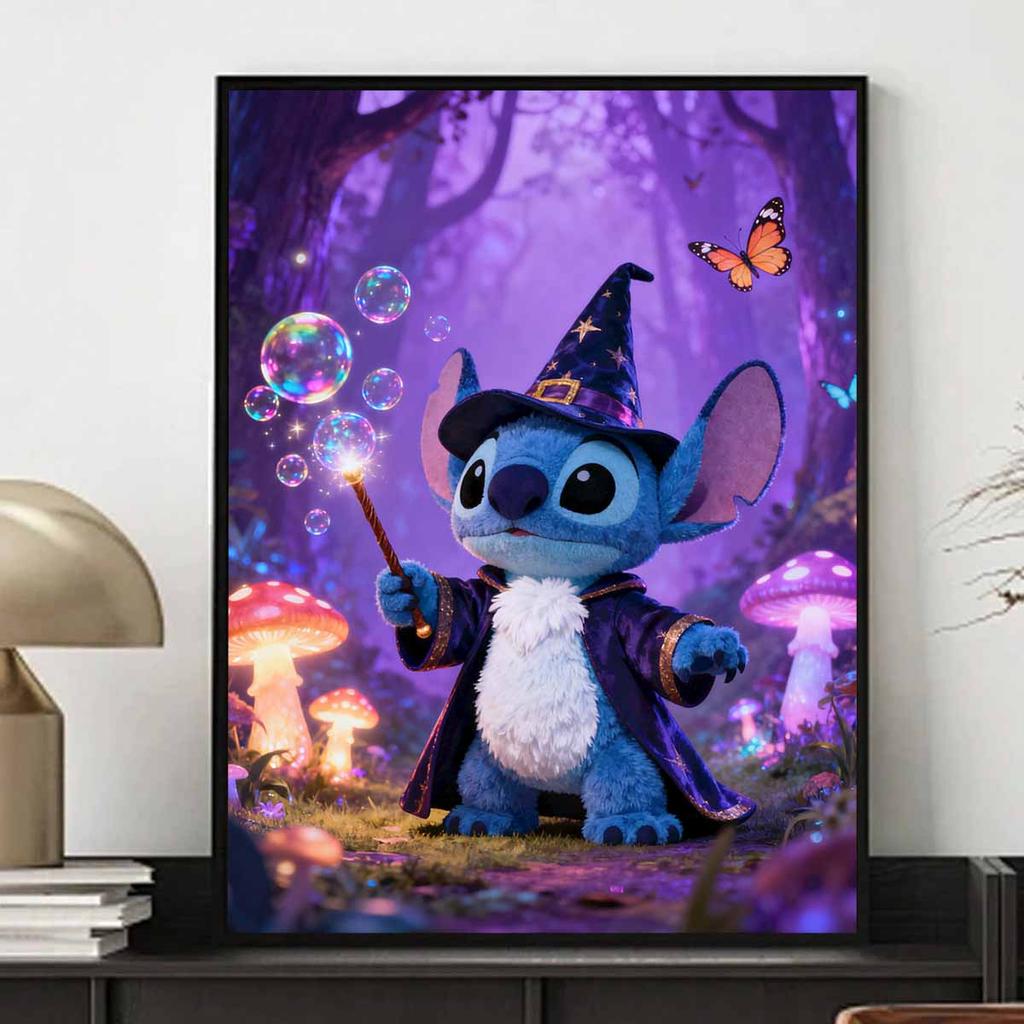 Disney Diamond Painting Kit DIY Round Home Wall Decor Adult Handmade Gift Wizard Stitch Mushroom Magic Forest 129 Characters