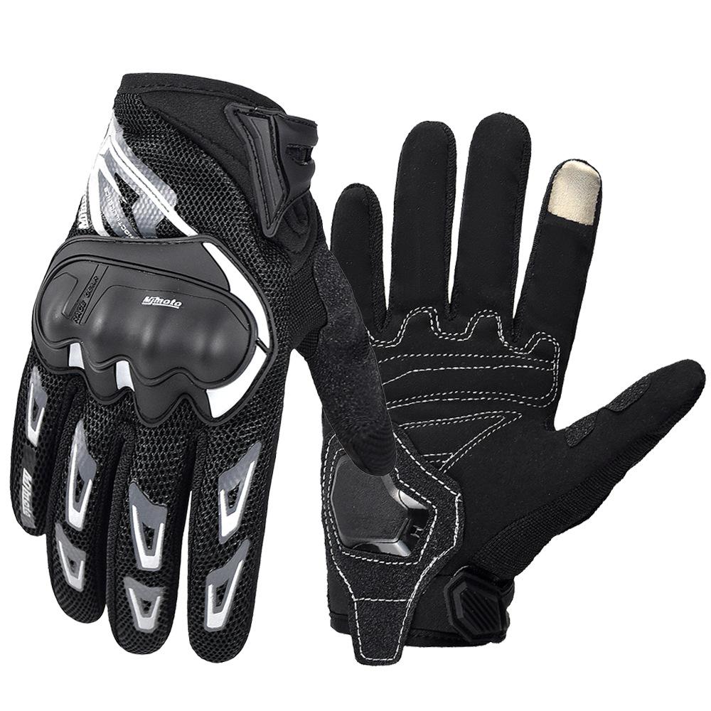 Anti-drop breathable men s and women s wear-resistant and non-slip touchscreen racing gloves M чёрный