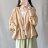 Spring/Summer Cotton Linen Jacquard Cardigan - Loose, Slim, Bat Sleeve, Sun Protection Long Sleeve Shirt