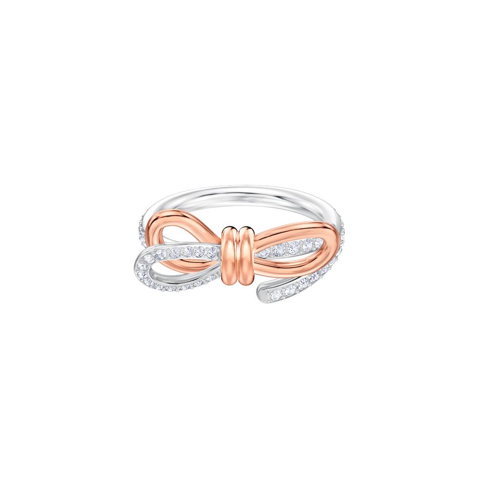 

Swarovski Silver And Rose Gold Two-Tone Ring Women rings 5474930+5474928+5440641 Box+Shopping Bag,58