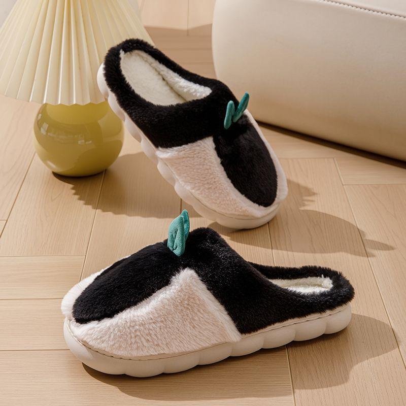 Cute cotton slippers New autumn confinement warm indoor thick-bottomed fluffy slippers