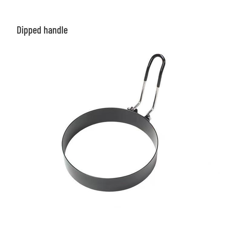 Non-stick Egg Frying Pan with Silicone Handle and Stainless Steel Ring