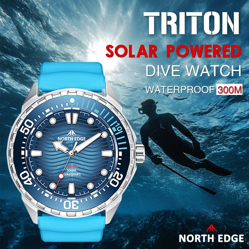 Triton-Ti Marca-Nuovissimo Grado-Superiore Alimentato-a-Solare Qualità-Premium Subacquea Alto-Standard Orologio Titanio di-Prima-Classe Lega di-Qualità-Premium