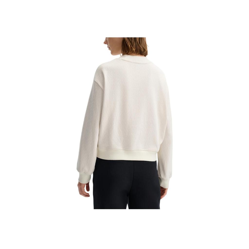 Fila White Series Casual Comfortable Knit Pullover Long Sleeve Sweatshirt Women Sweatshirt Ice-White F11W513201F-IV