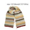 Casual Warm Jacquard Knitted Scarf Printed Wool Fair Isle Style Scarf Cold Protection Vintage Winter Wool Neckerchief Outdoor