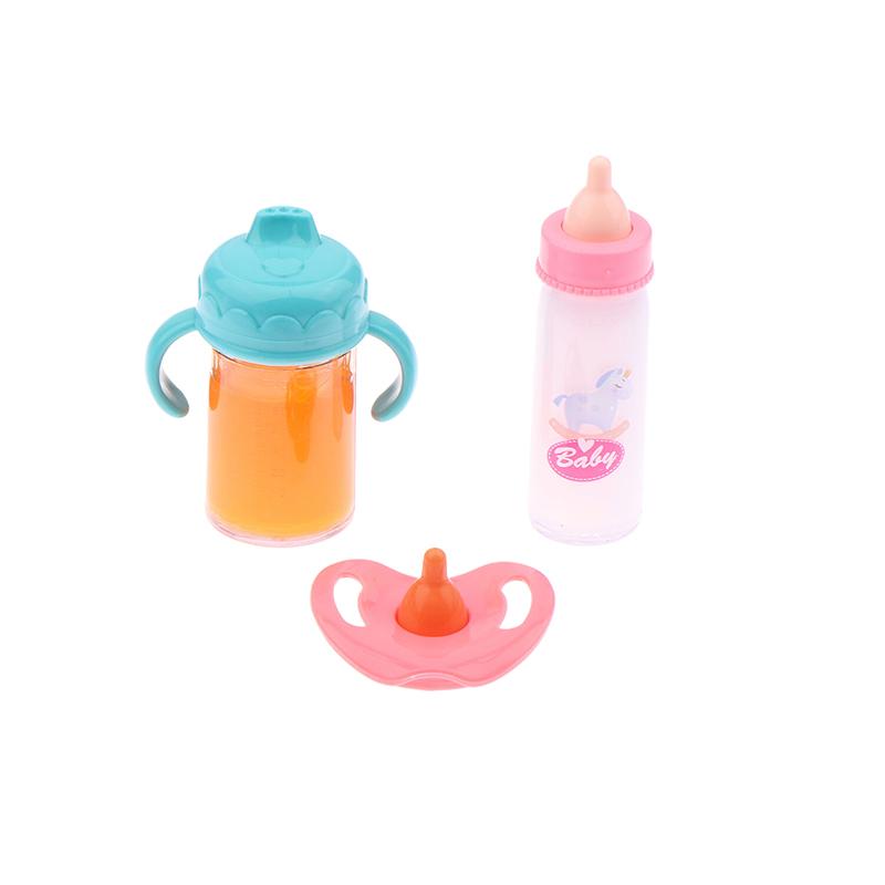 1 Set Baby Care Toy Baby Doll Feeding Bottle Kit Stroller Milk And Juice Bottles With Pacifier Prop For Baby Dolls