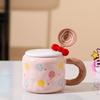 Cute Candy Cup Ceramic Girl Girl Birthday Gift Mug Couple Cup with Lid Office Porcelain Cup