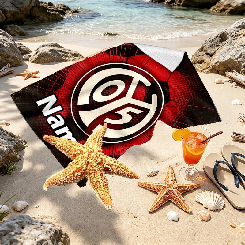 Custom Name Personalized 05 1FSV Mainz 05 Print Beach Towel, for Trip Camping Beach Party Home Decor, Birthday Gift for Family & Friends