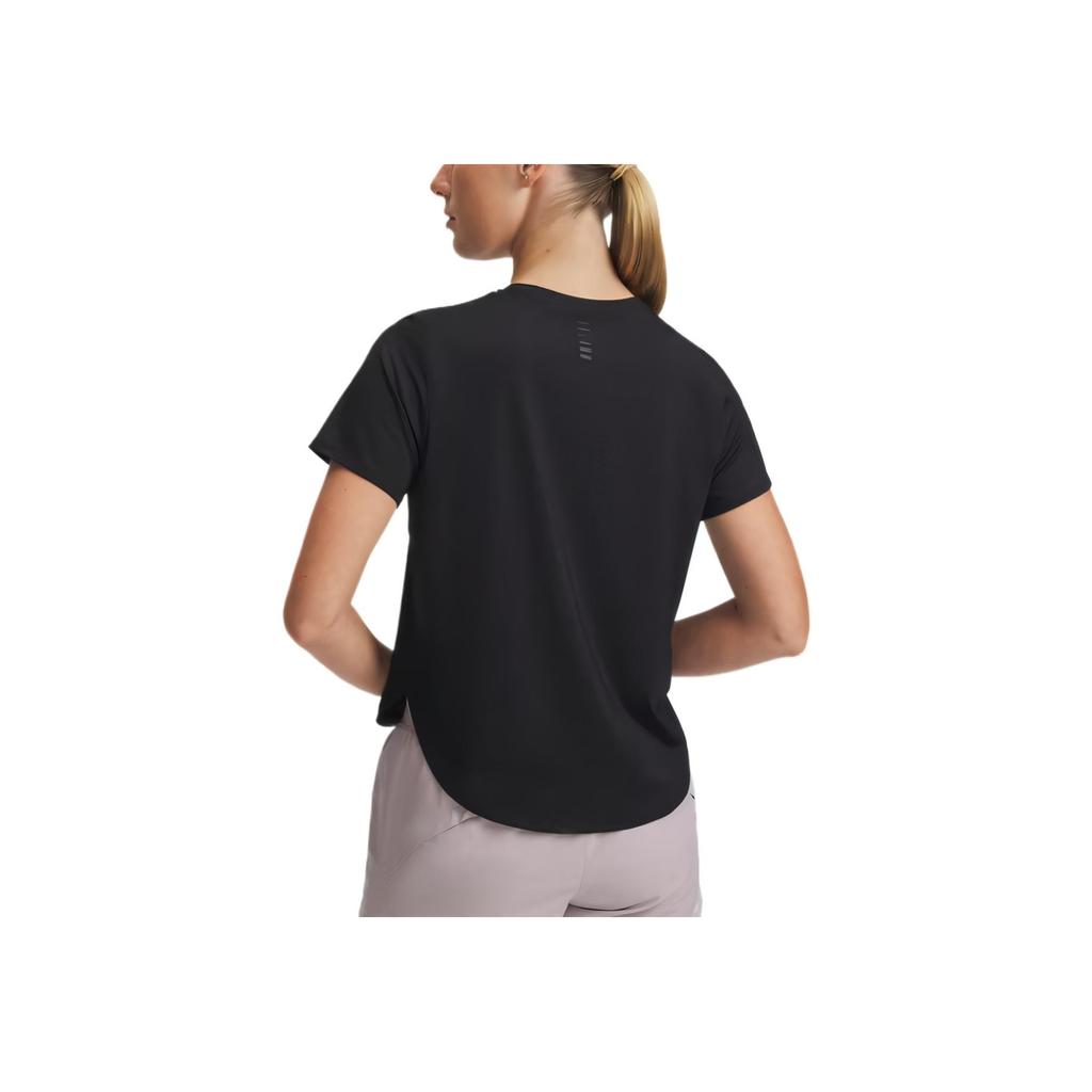 Under Armour Launch Elite Comfortable Fashionable Fitting Versatile Short Sleeve Breathable Regular T-Shirt Women Tops Black 1389564-001