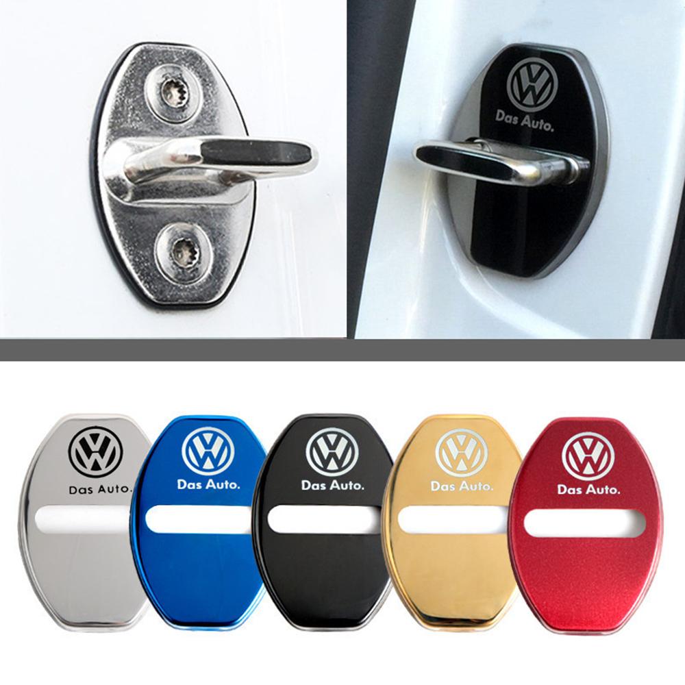 2/4Pcs Car Door Lock Buckle Cover Anti-collision Protective Cover Auto Cover for Volkswagen VW Bora MK7 Beetle Touran Golf 4 5 6 Zk8
