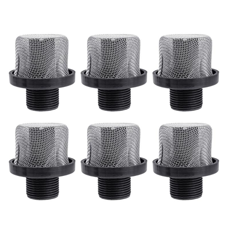 

6 шт. Сталеві сітчасті фільтри вхідного отвору насоса для безповітряних фарборозпилювачів ProX9/ProX19, ProX7/ProX17, різьба 3/4 дюйма 1