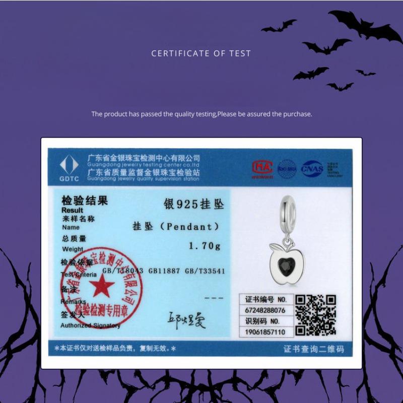 Magic Series Poison Apple Diy Pendant Accessories, Dark Wind S925 Silver Bracelet Beaded