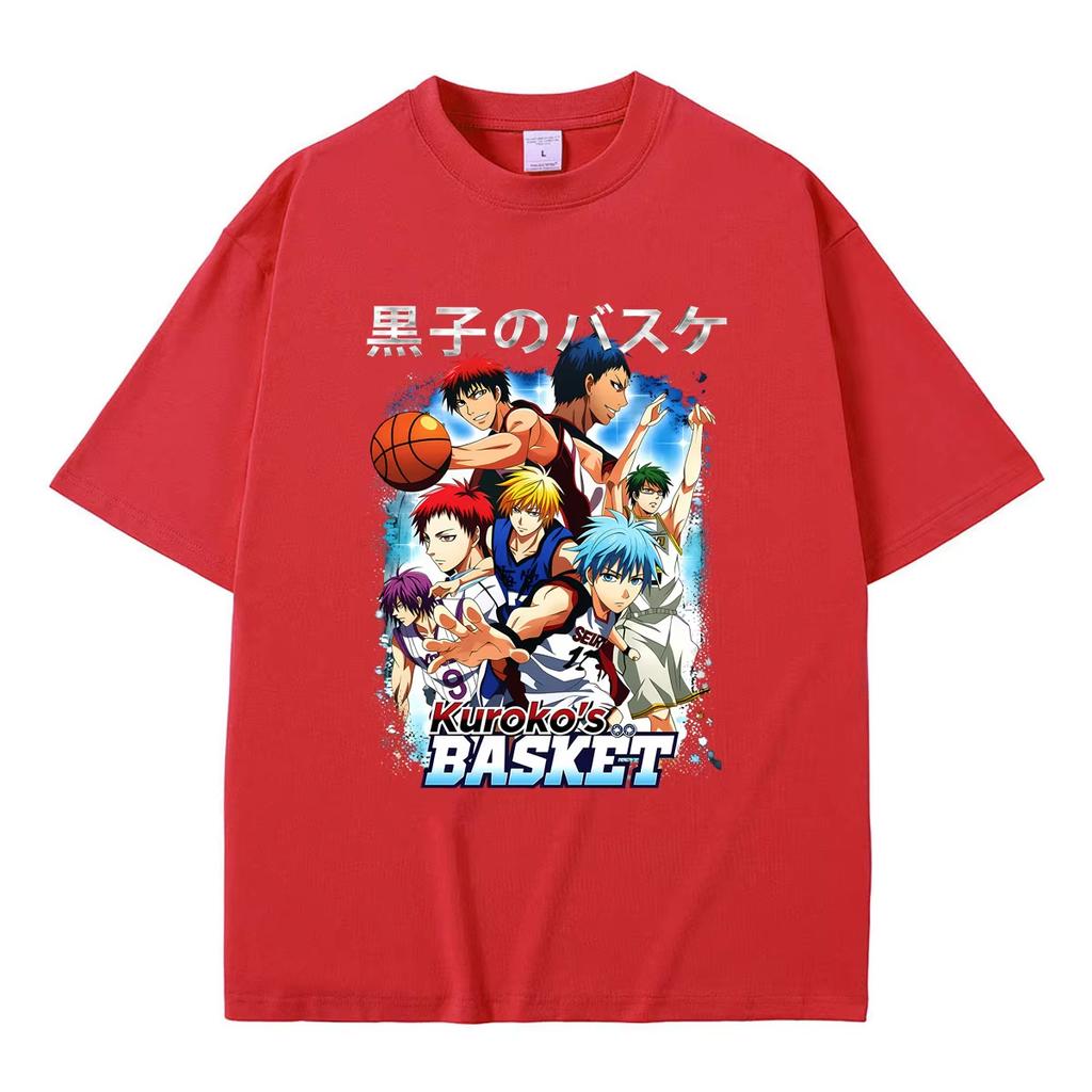 2026 Hot Sale Anime Kurokos Basketball Graphic T-shirt Unisex Vintage Hip Hop Streetwear Top Y2K Gothic Cotton Oversized T-shirts