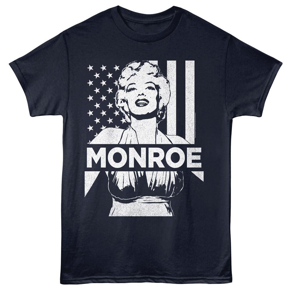 Marilyn Monroe Stars & Stripes Background Men s T Shirt Unisex T-Shirt XXL