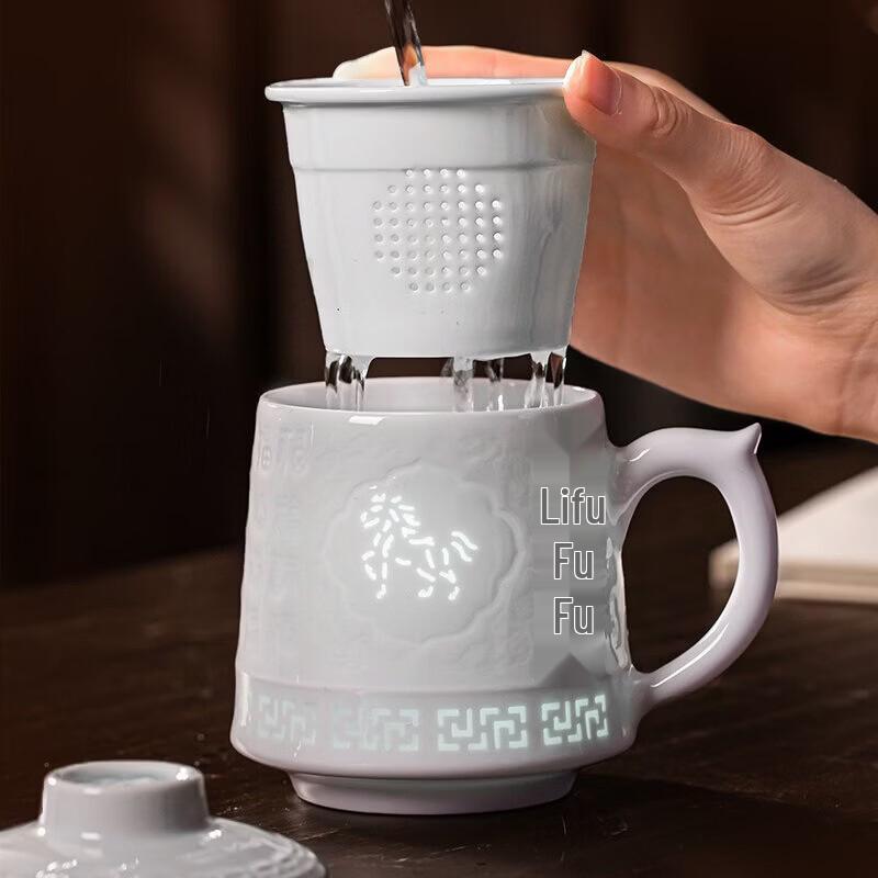 Aowei Twelve Zodiac Jingdezhen Stoneware Office Tea Cup