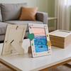 8pcs/set Wooden Picture Frame Set Unfinished DIY Photo Frame with Stickers Painting Tools Color Rhinestone Stickers for Kid