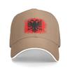 Custom Albania Flag Baseball Cap Unisex Women Adjustable Albanian Eagle Coat of Arms Dad Hat Outdoor
