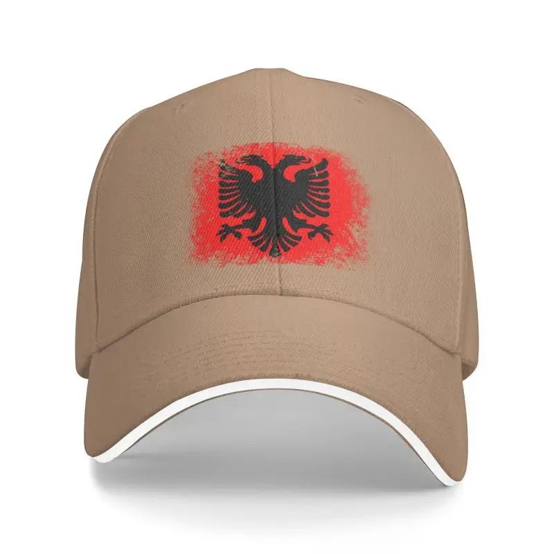 Custom Albania Flag Baseball Cap Unisex Women Adjustable Albanian Eagle Coat of Arms Dad Hat Outdoor