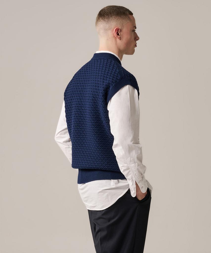 Yaitch Eyelet Knit Merino Wool Vest - Dark Denim