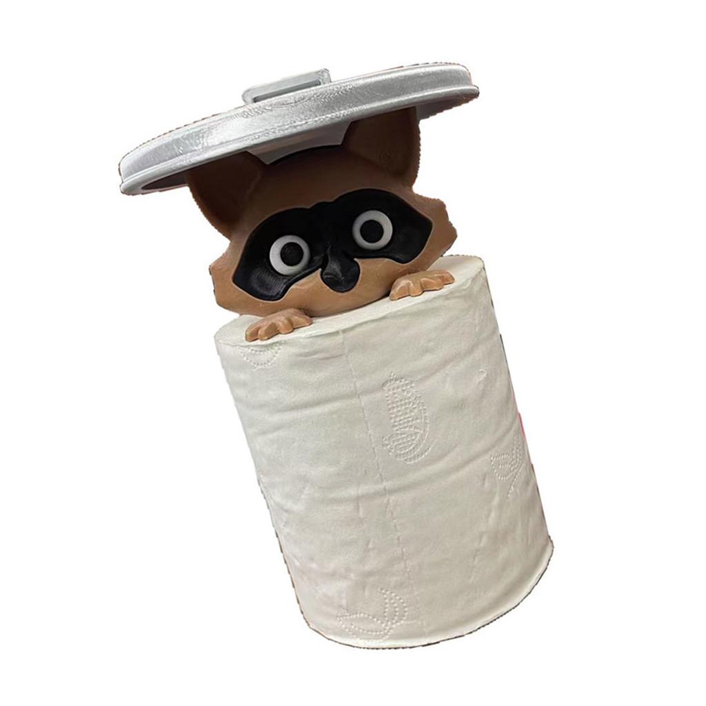 Whimsical Raccoons Bathroom Accessory Multifunctional Tissue Paper Shelf Space Saving Home Decors Solution
