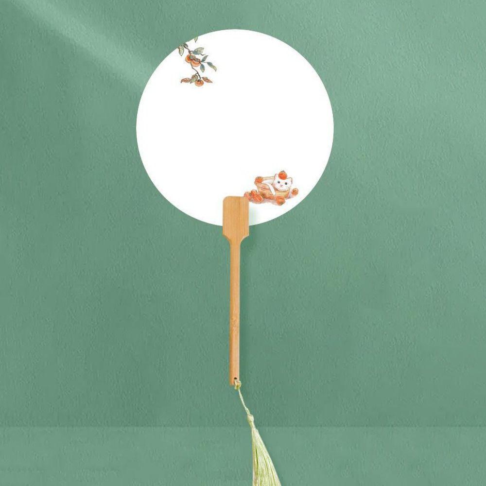

DIY Calligraphy Circular Fan Vintage Ink Painting Paper Fans Kids Painting Toy Art Hand Fan Hanfu Style 3